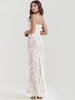 Shawl Drawstring Lace Maxi Dress
