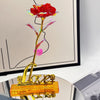 Crystal Rose with Love Stand