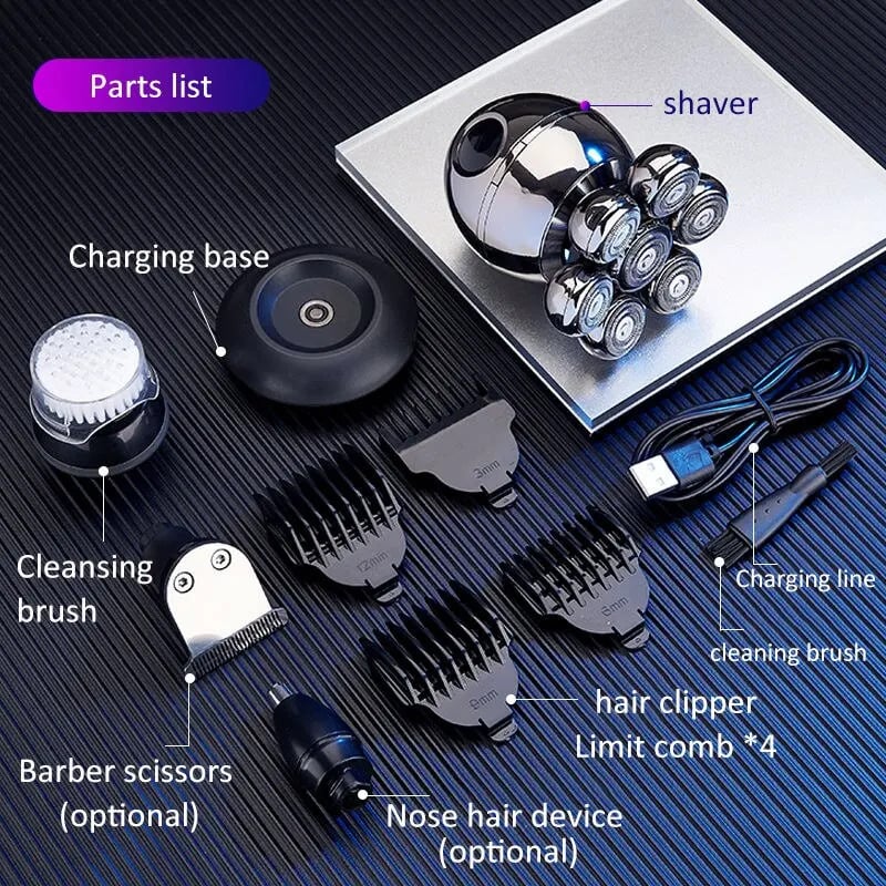 7D Floating Electric Head Shaver