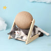 Solid Wood Natural Sisal Scratcher Ball Toy