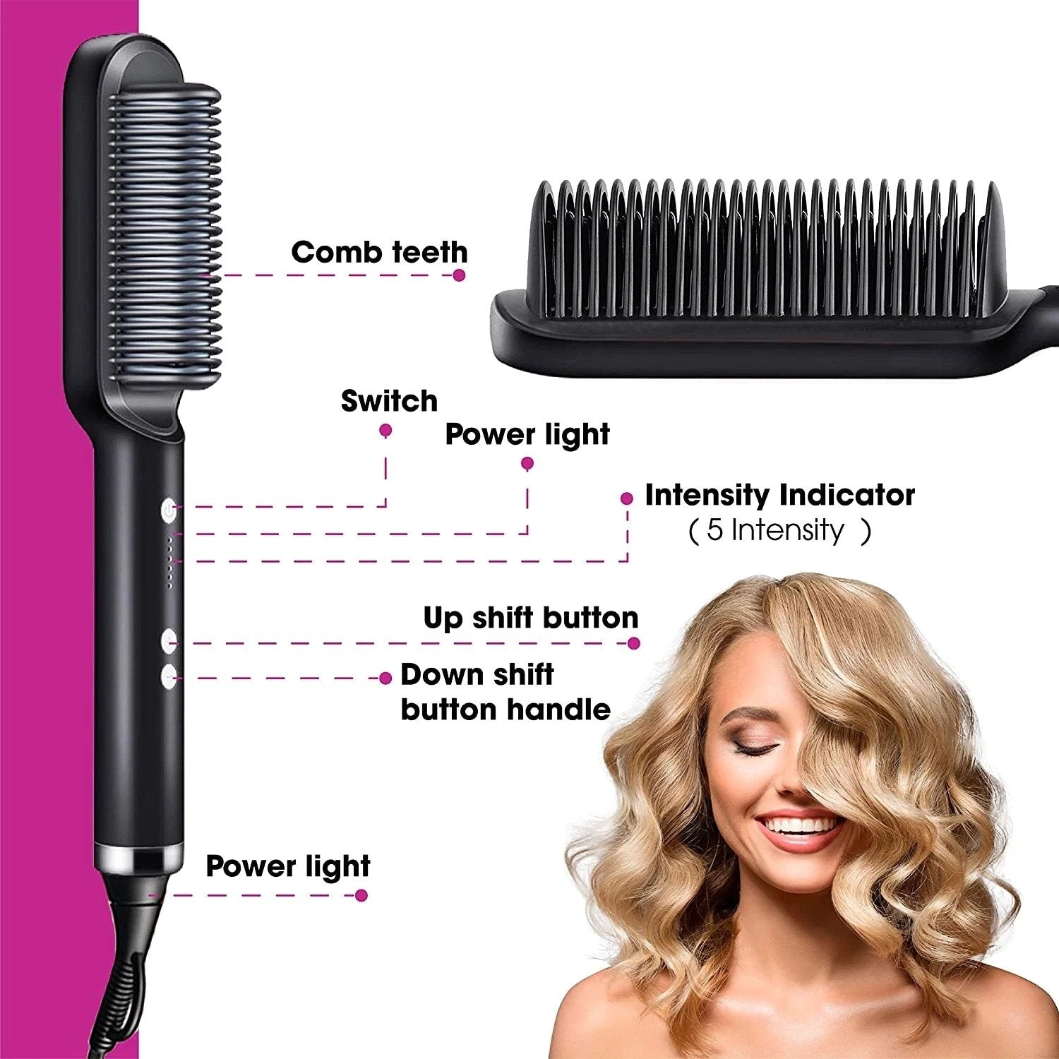 Silky Hair Negative Ion Straightener Styling Comb