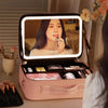 Makeup Organizer Bag With LED Mirror