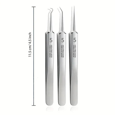 Professional Ultra-fine No.5 Acne Blackhead Removal Tweezers (Pcs 3)
