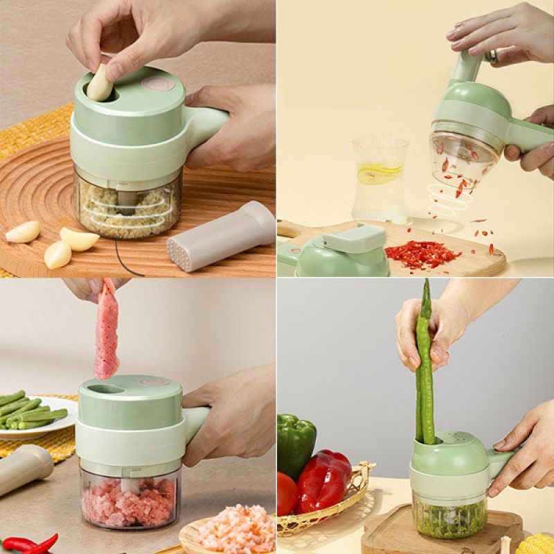 4 IN 1 HANDHELD ELECTRIC VEGETABLE CUTTER SET