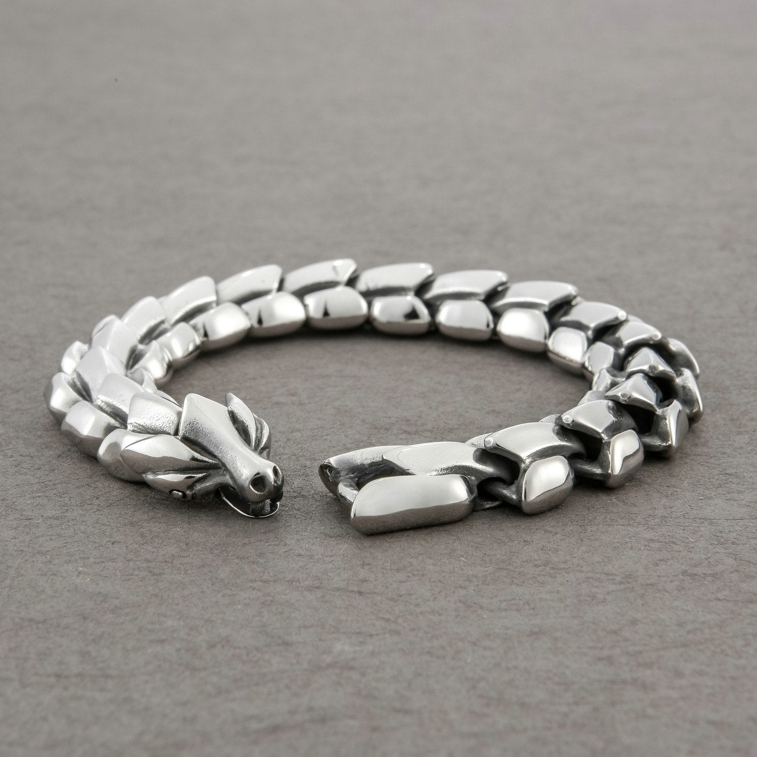 Mens Viking Dragon Keel Chain Link Bracelet