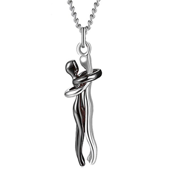 Couple Hugging Pendant Necklace