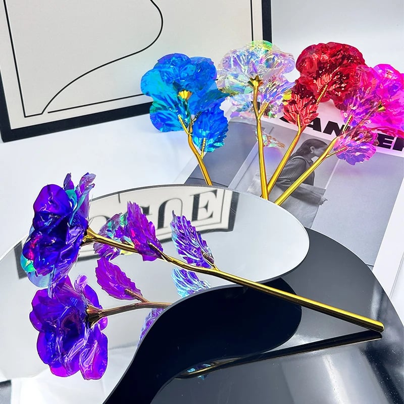Crystal Rose with Love Stand