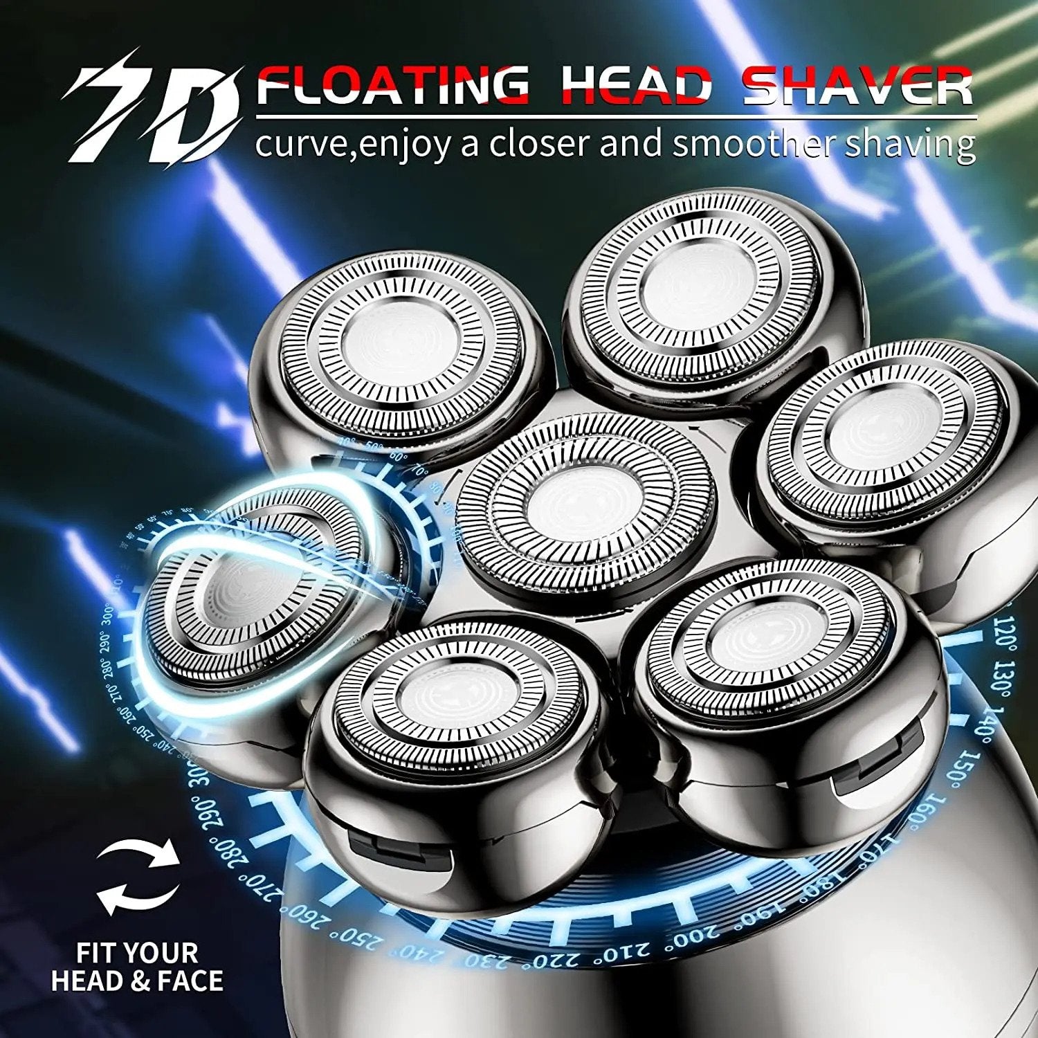 7D Floating Electric Head Shaver