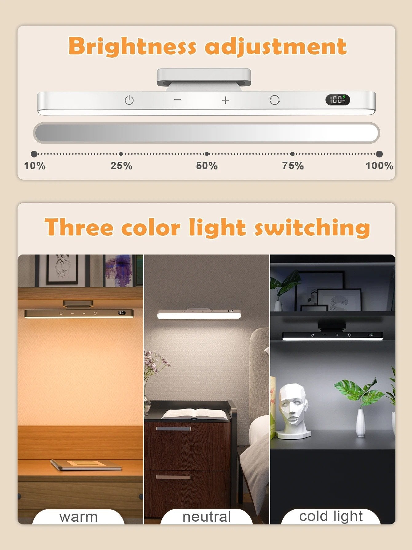 Magnetic Rechargeable Long Battery Life Touch Lamp