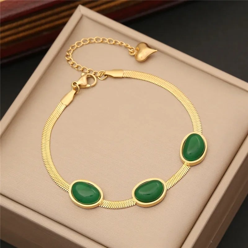 Emerald Necklace Earrings Bracelet