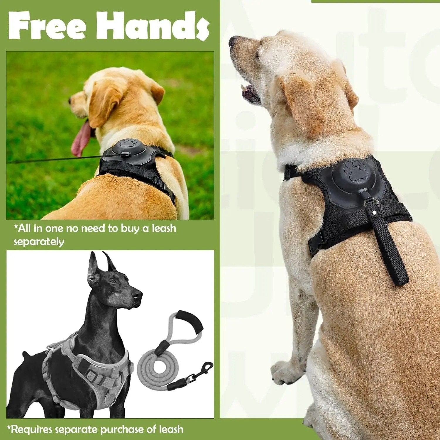 Dog Harness and Retractable Leash Set All-in-One