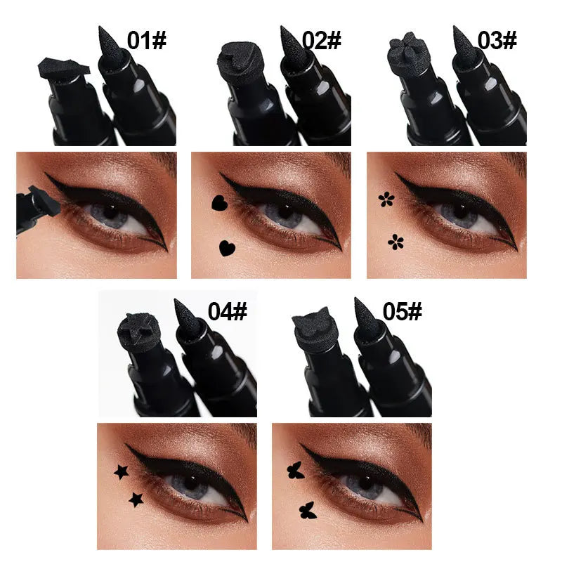 2 In 1 Liquid Waterproof Eyeliner Stamp Pen