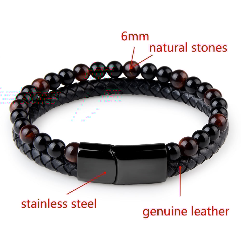 Tiger Eye Natural Lava Bracelet