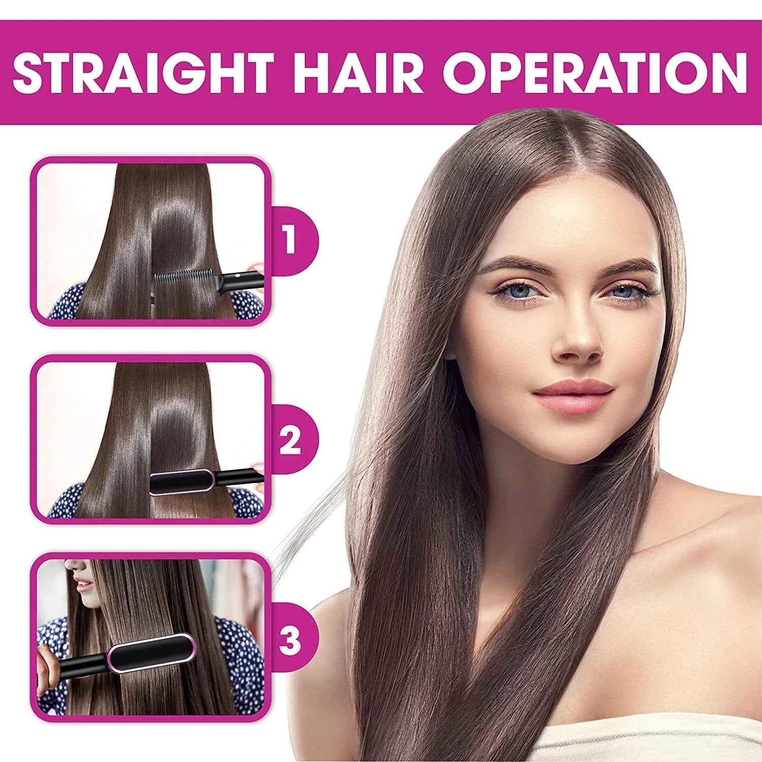 Silky Hair Negative Ion Straightener Styling Comb