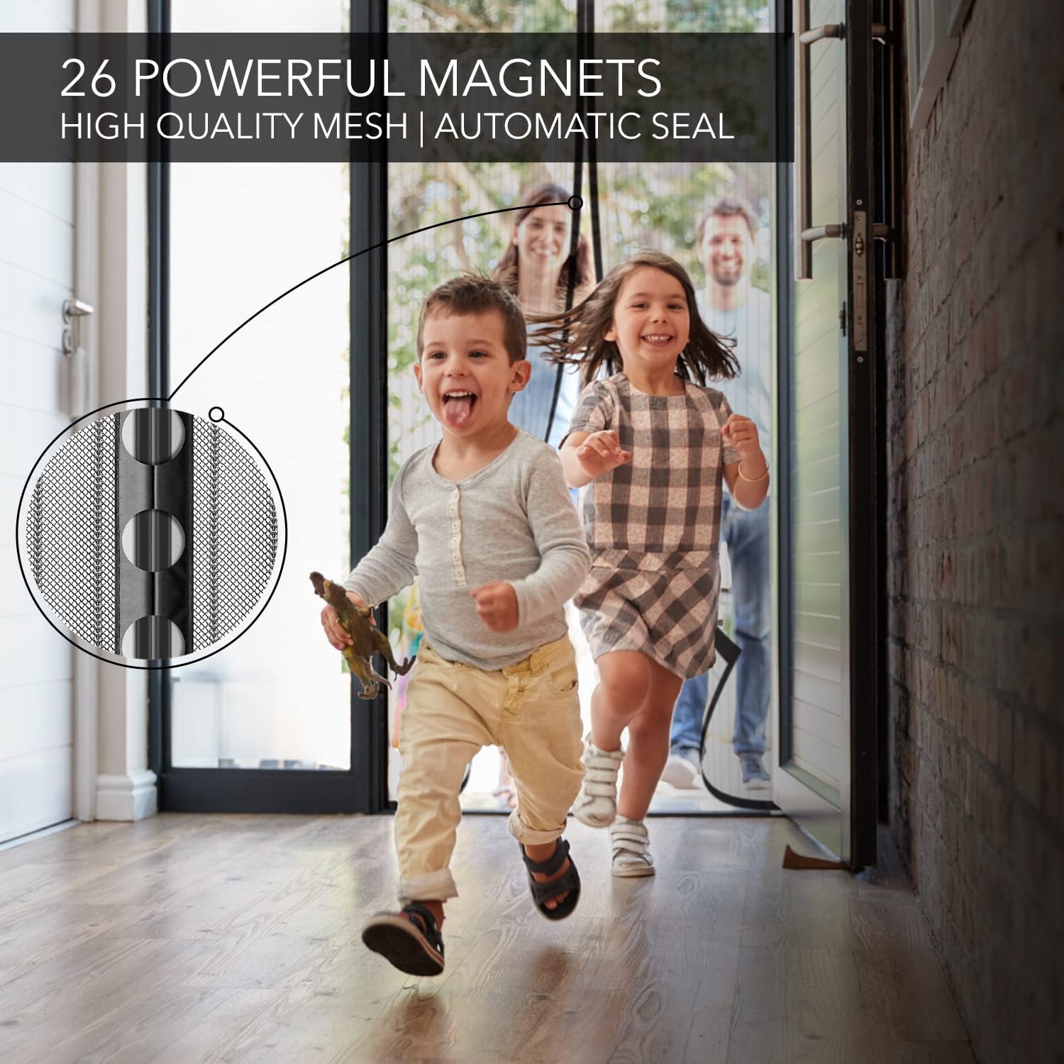 Anti Mosquito Magnetic Self Closing Mesh Screen Door
