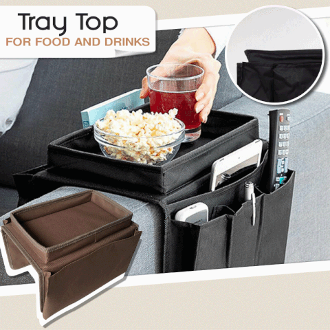 Sofa Armrest Tray With Organizer