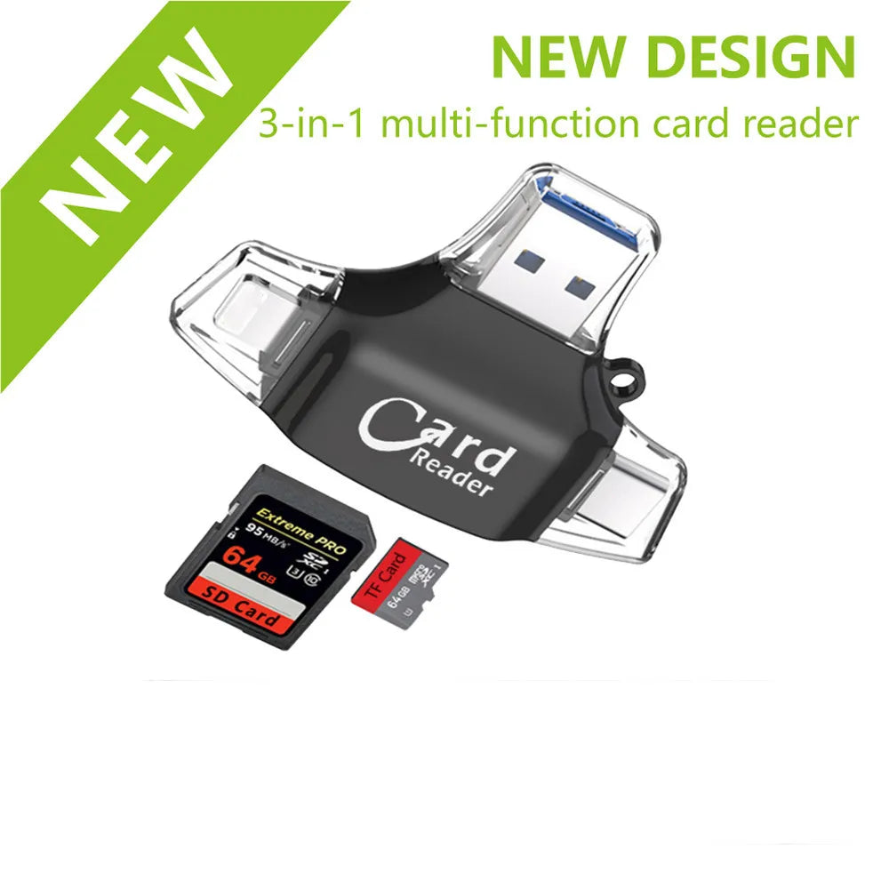 Multi-Port 4 in1 Universal SD TF Card Reader