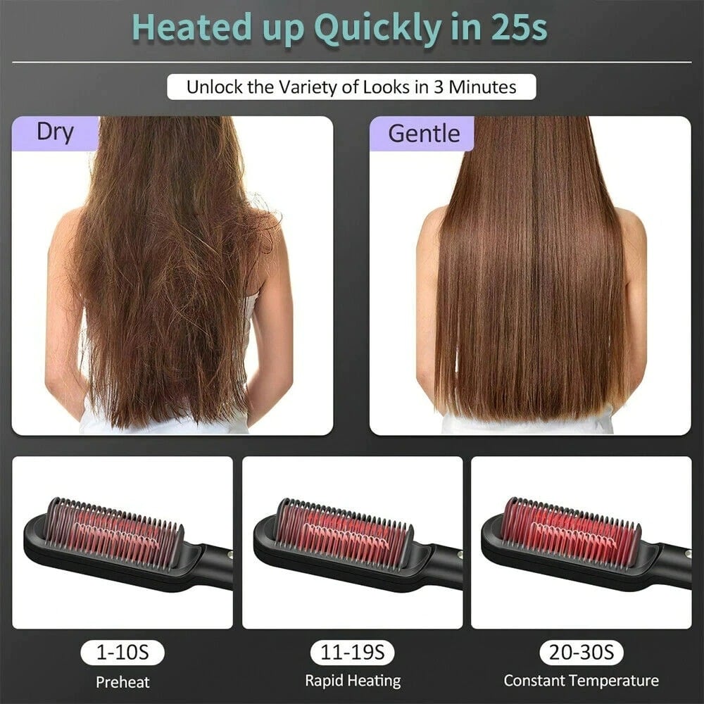Silky Hair Negative Ion Straightener Styling Comb