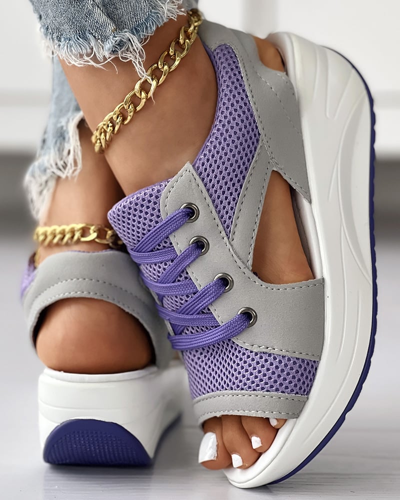 Lace-up Muffin Sandals