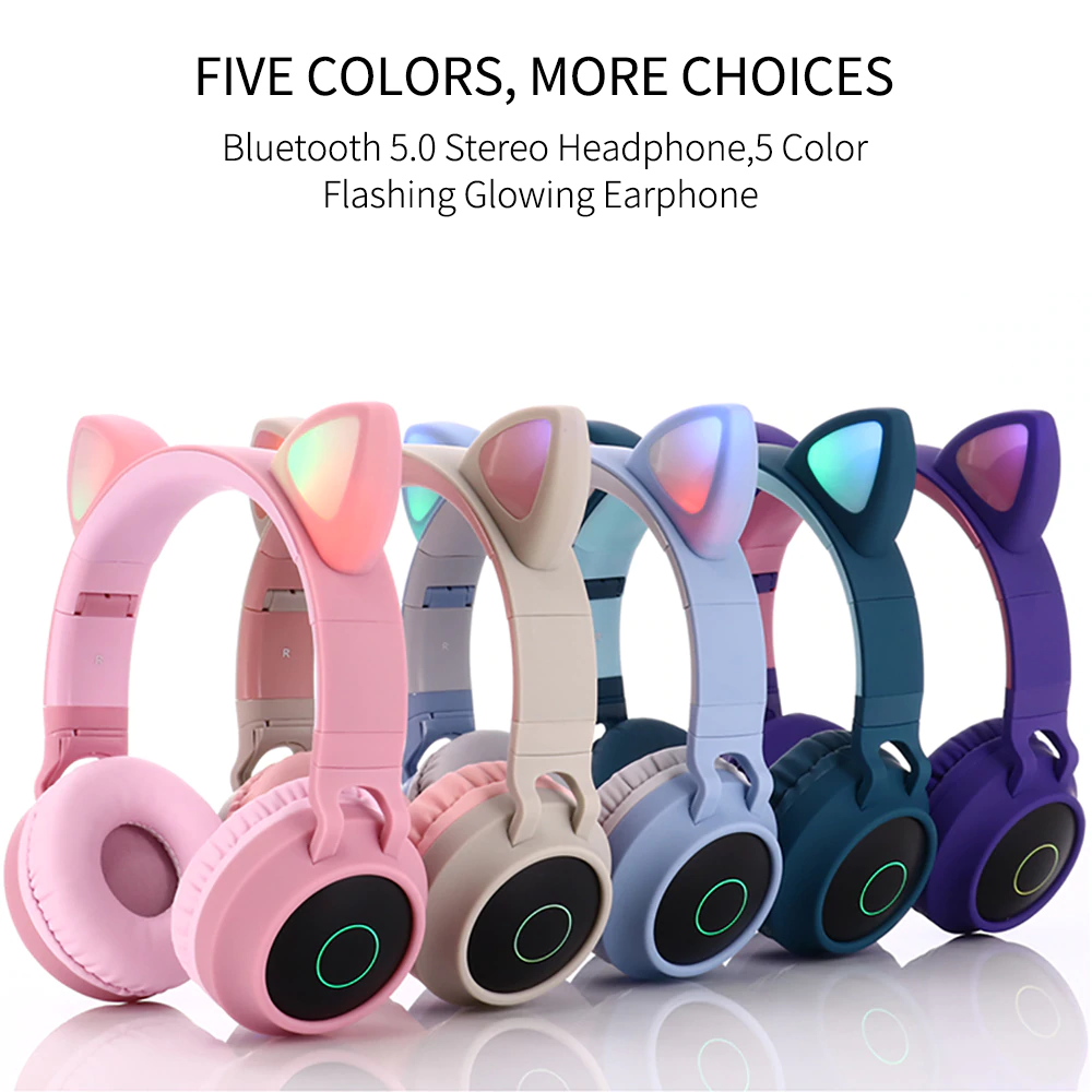 Wireless Cat Ear Headphones Bluetooth Headset
