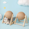 Solid Wood Natural Sisal Scratcher Ball Toy
