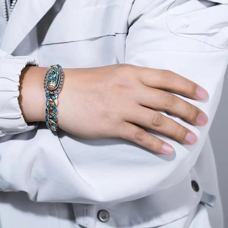 Nine-eyed Dzi Bead Bracelet