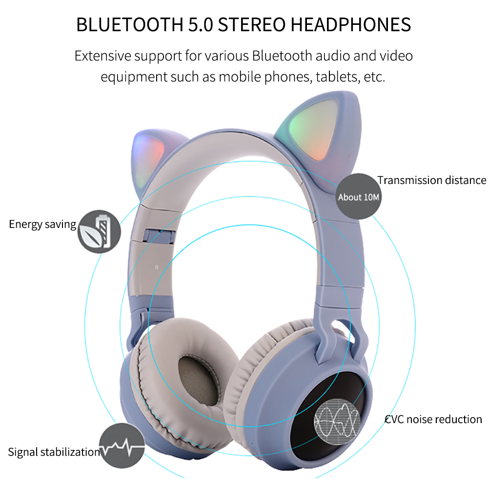 Wireless Cat Ear Headphones Bluetooth Headset
