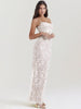 Shawl Drawstring Lace Maxi Dress