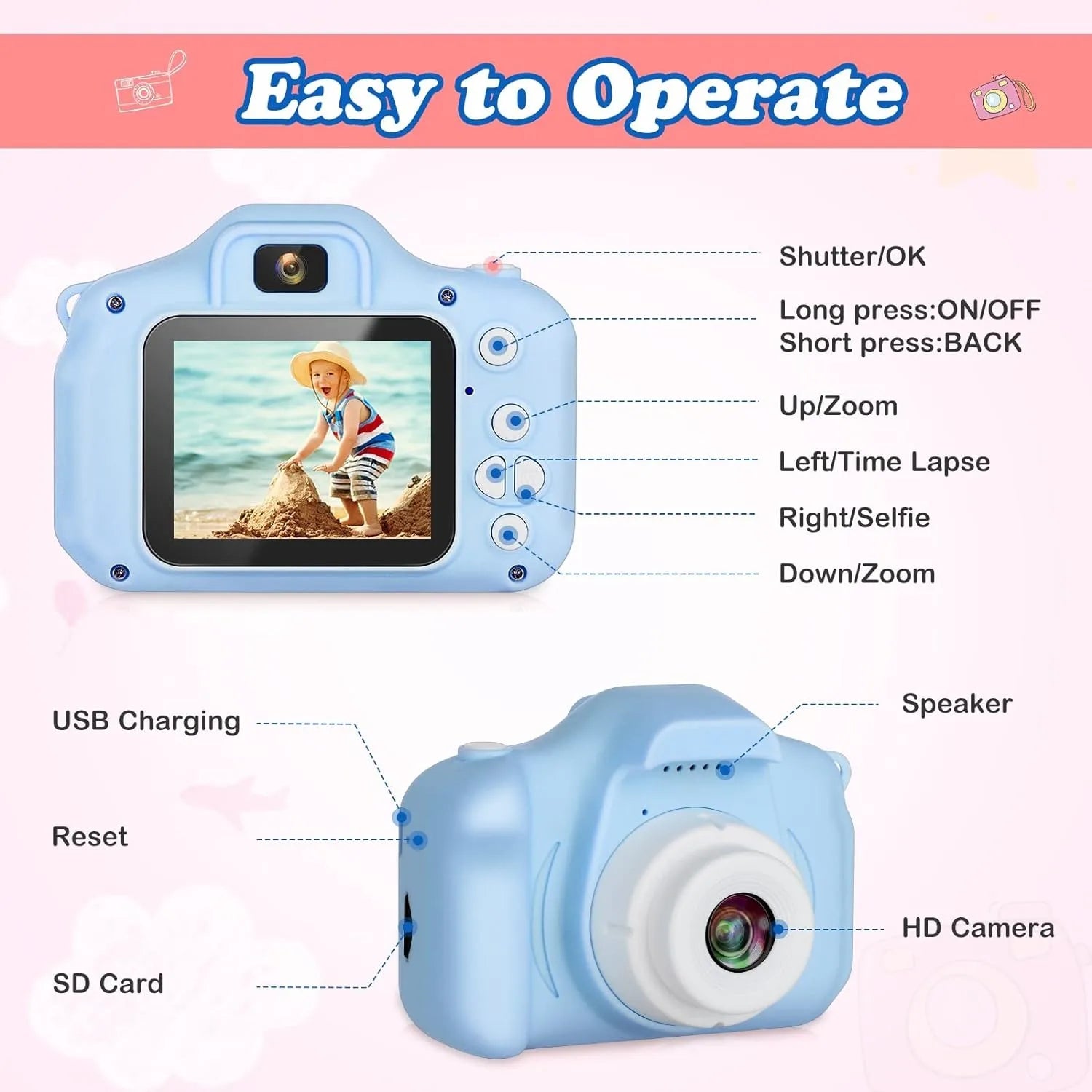 Kids Digital Mini DSLR Camera
